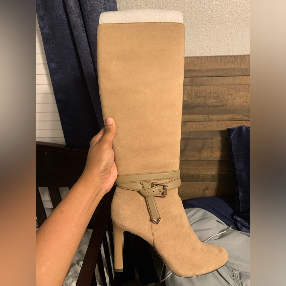 Tan/light brown Suede Tall Heeled Boots